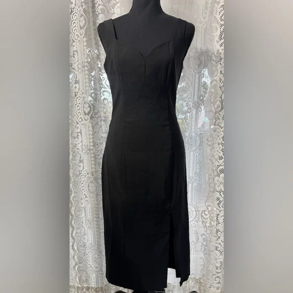 Lulu’s Take Me Out Tonight Black Midi Dress Sleeveless Size Small - Picture 2 of 8